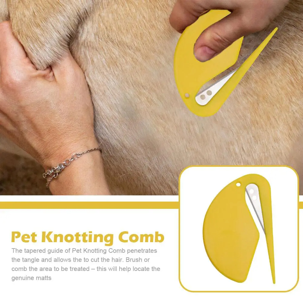 Pet Knotting Comb Effectively Painless Trim Hair Cat Hair Shedding Fur Knife Pet Comb Unknot Accessories Puppy M1F5