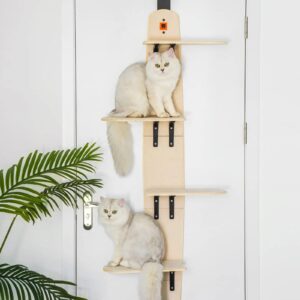 Mewoofun 4-Levels Versatile Cat Climber Shelves Door Mounted Vertical Cat Tree