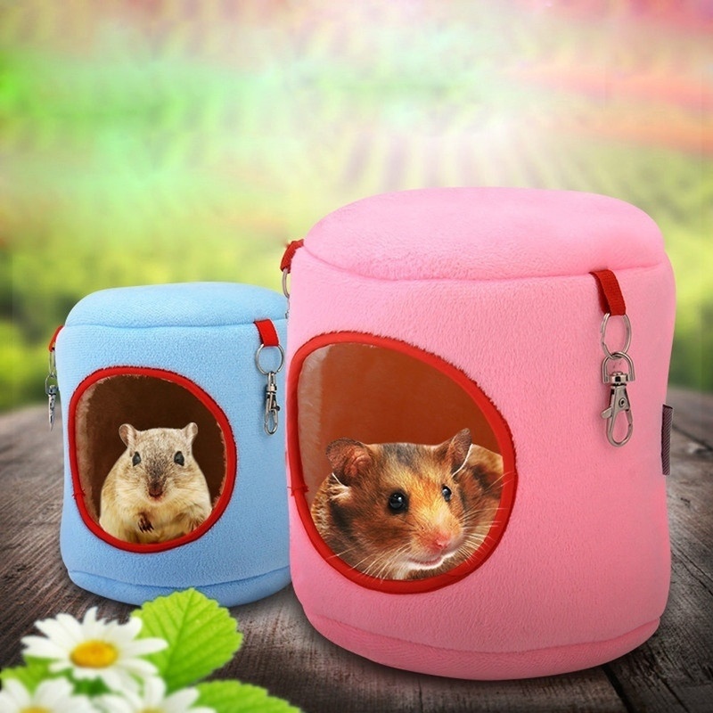 Hamster Cotton Nest Can Hang Cylinder Hanging Nest Small Pet Squirrel Honey Bag Glider Plus Velvet Warm Bed